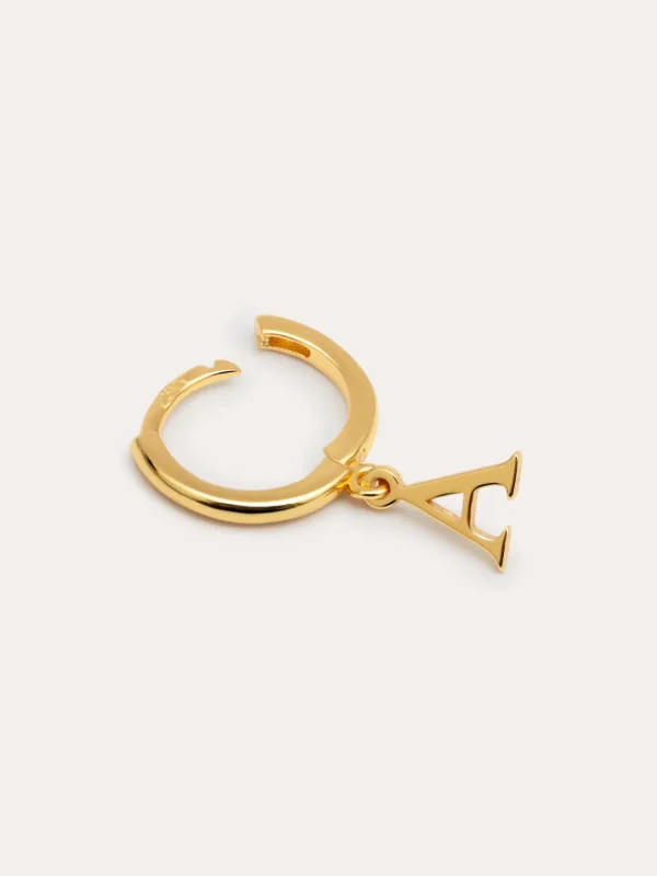 Hot SINGULARU Pendiente Suelto Personalizado Aro Letter Plata Baño Oro