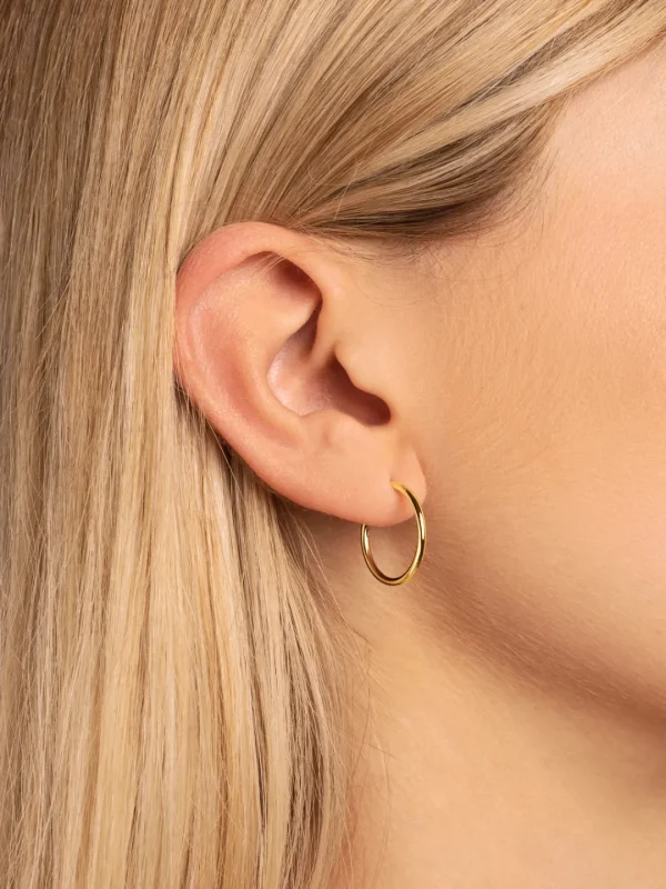 Outlet SINGULARU Pendientes Aro Ana S Plata Baño Oro