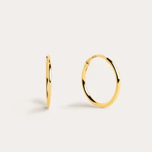Outlet SINGULARU Pendientes Aro Ana S Plata Baño Oro