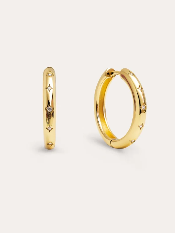 New SINGULARU Pendientes Aro Astra L Baño Oro