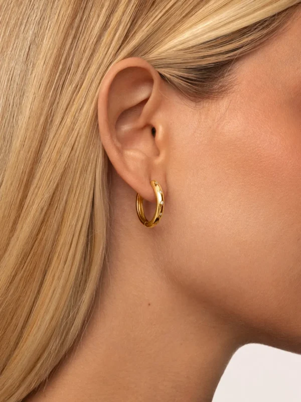 New SINGULARU Pendientes Aro Astra L Baño Oro