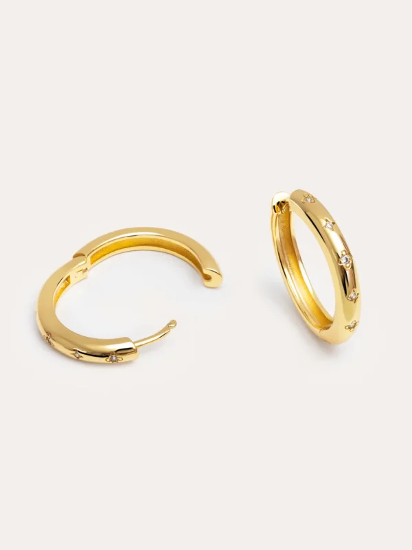 New SINGULARU Pendientes Aro Astra L Baño Oro