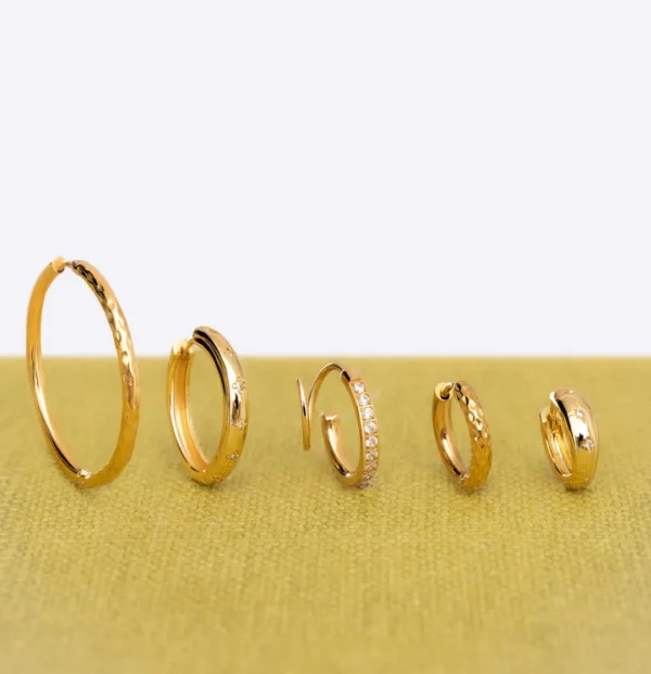 New SINGULARU Pendientes Aro Astra L Baño Oro