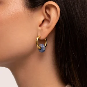 Hot SINGULARU Pendientes Aro Carmen True Marine Acero Baño Oro