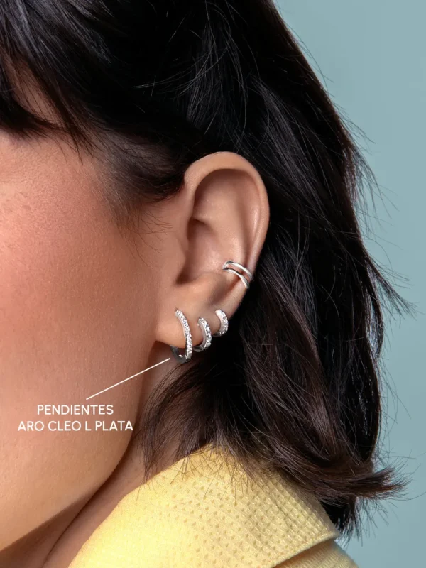 Outlet SINGULARU Pendientes Aro Cleo L Plata