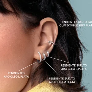 Outlet SINGULARU Pendientes Aro Cleo L Plata