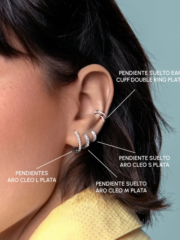 Outlet SINGULARU Pendientes Aro Cleo L Plata