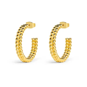 Clearance SINGULARU Pendientes Aro Cord Baño Oro