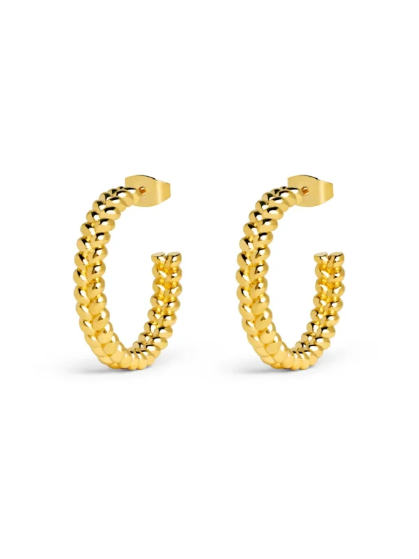 Clearance SINGULARU Pendientes Aro Cord Baño Oro