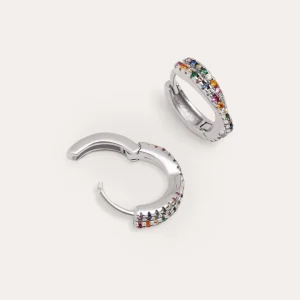 Sale SINGULARU Pendientes Aro Cross Colors Plata