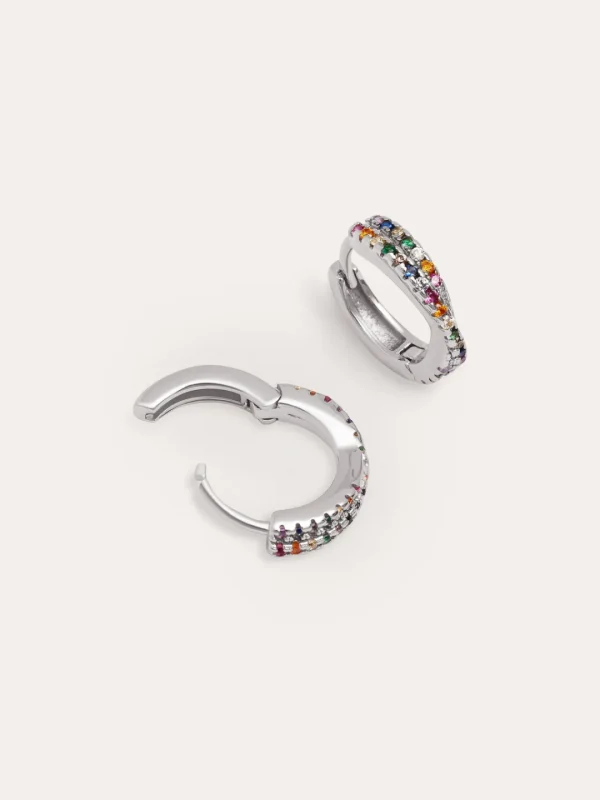 Sale SINGULARU Pendientes Aro Cross Colors Plata