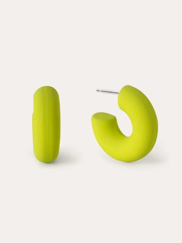 Online SINGULARU Pendientes Aro Gummy Lima Acero