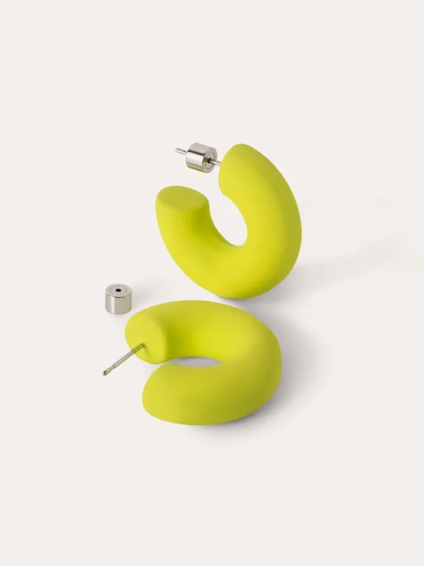 Online SINGULARU Pendientes Aro Gummy Lima Acero