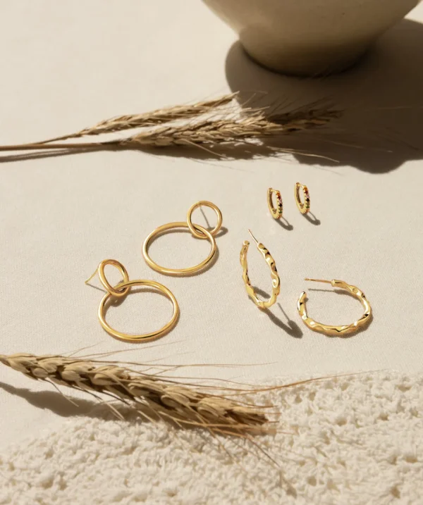 Clearance SINGULARU Pendientes Aro Lake Baño Oro