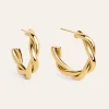 New SINGULARU Pendientes Aro Lina Acero Baño Oro