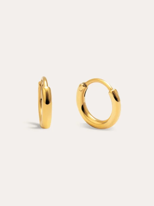 New SINGULARU Pendientes Aro Maria XS Acero Baño Oro