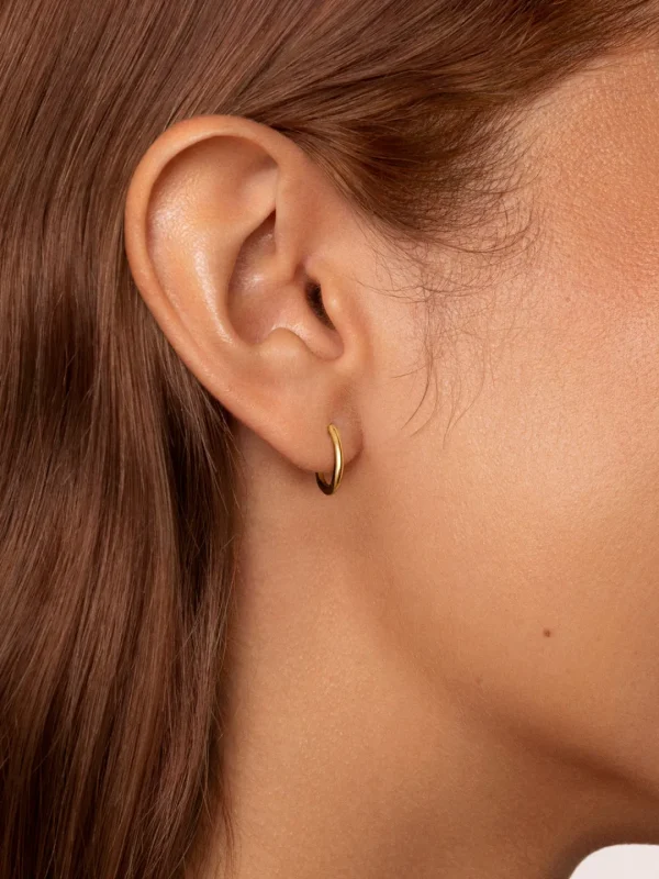 New SINGULARU Pendientes Aro Maria XS Acero Baño Oro