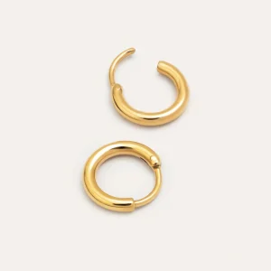 New SINGULARU Pendientes Aro Maria XS Acero Baño Oro