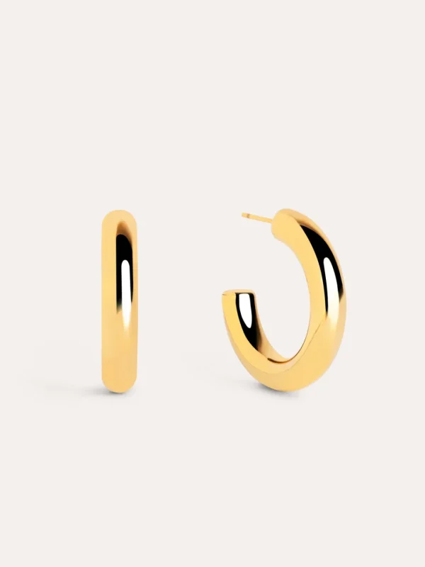 Discount SINGULARU Pendientes Aro Mombasa Acero Baño Oro