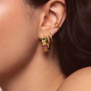 Hot SINGULARU Pendientes Aro Sand Colors Baño Oro