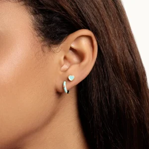 Online SINGULARU Pendientes Aro Spark Sky Enamel Baño Oro