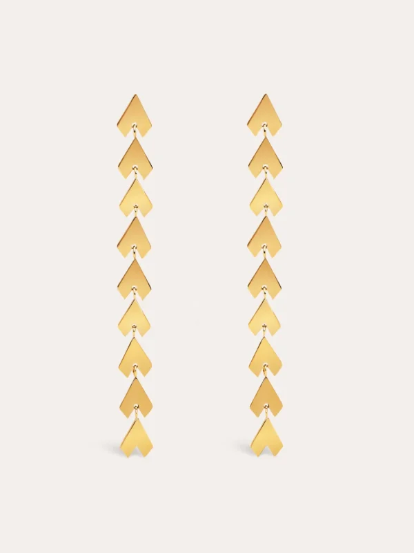 New SINGULARU Pendientes Arrow Acero Baño Oro