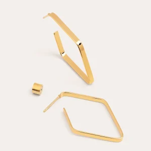 Hot SINGULARU Pendientes Big Romb Baño Oro