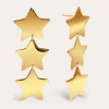 Sale SINGULARU Pendientes Big Stars Acero Baño Oro