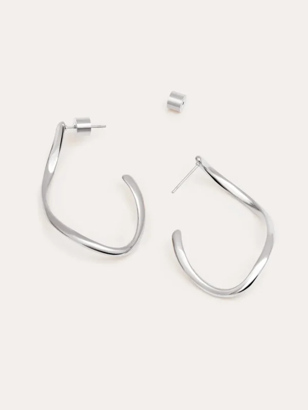 New SINGULARU Pendientes Brisa Acero