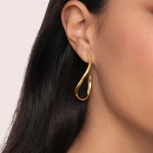 Sale SINGULARU Pendientes Brisa Acero Baño Oro
