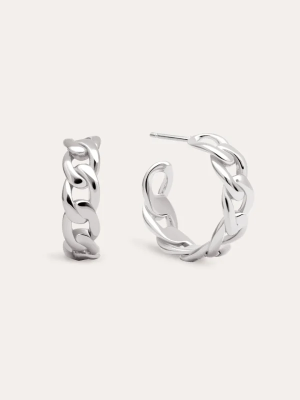 Outlet SINGULARU Pendientes Chunky Eslabón Acero