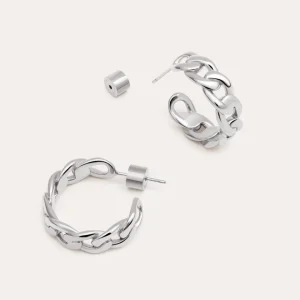 Outlet SINGULARU Pendientes Chunky Eslabón Acero