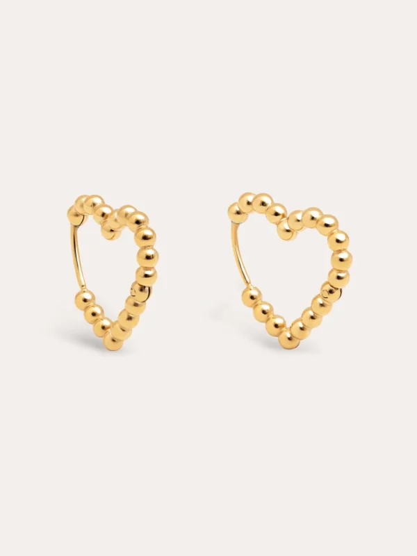 Online SINGULARU Pendientes Cora Dots Acero Baño Oro
