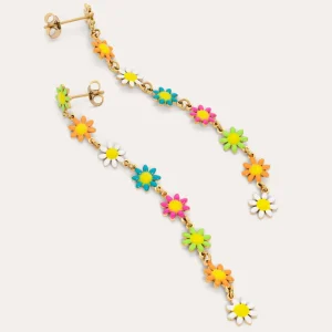 New SINGULARU Pendientes Daisy May Acero Baño Oro