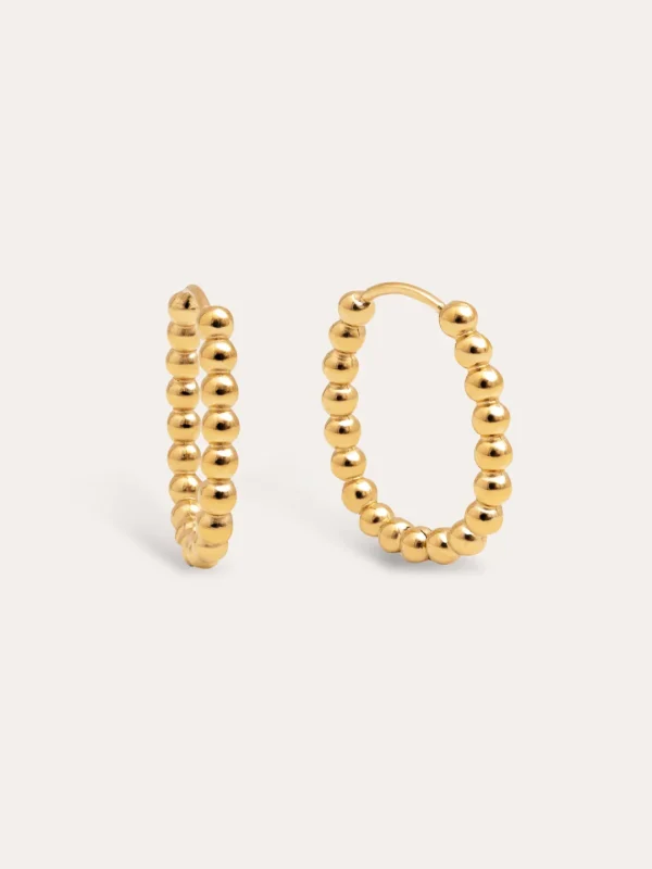 Online SINGULARU Pendientes Dana Dots Acero Baño Oro