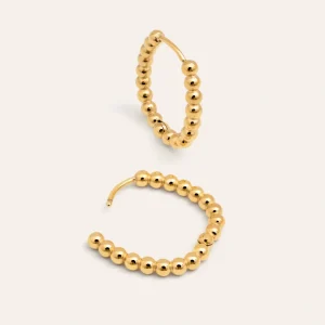 Online SINGULARU Pendientes Dana Dots Acero Baño Oro