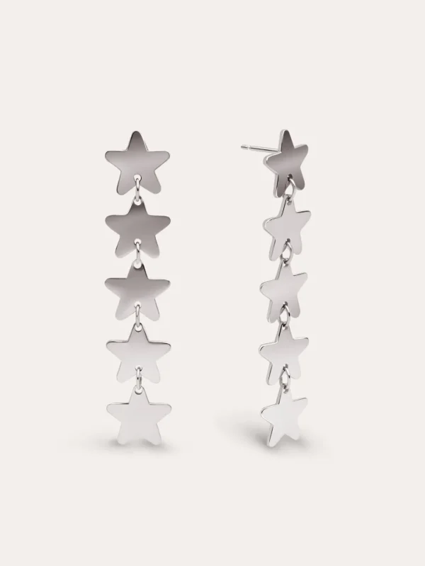 New SINGULARU Pendientes Five Stars Acero