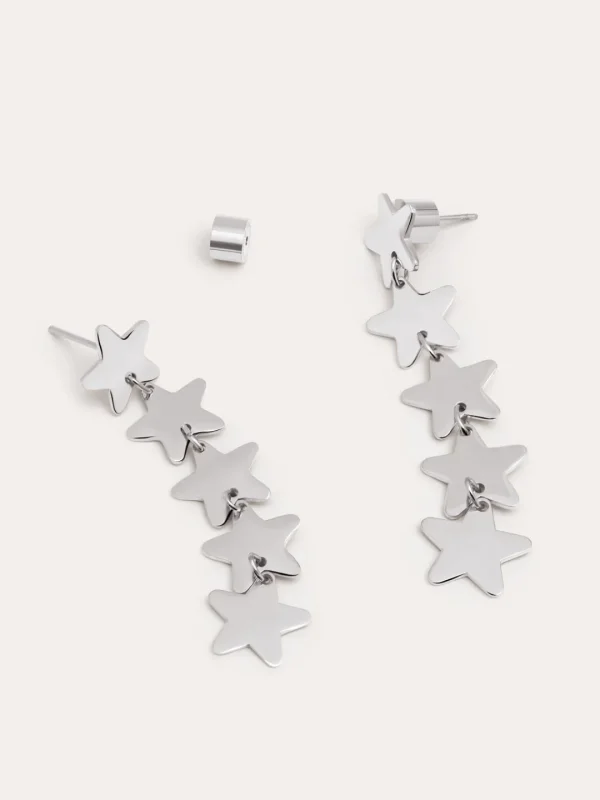 New SINGULARU Pendientes Five Stars Acero