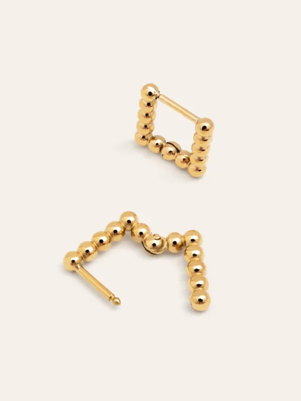 Fashion SINGULARU Pendientes Mila Dots Acero Baño Oro