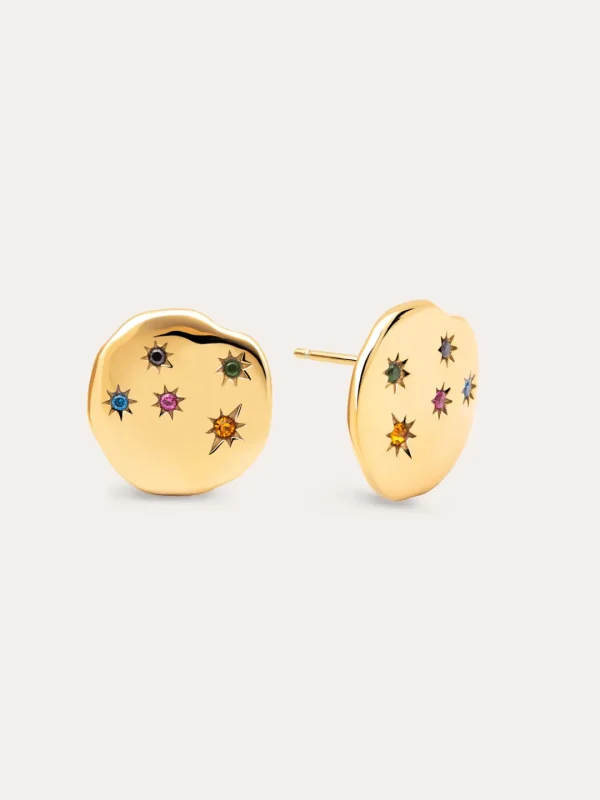 Discount SINGULARU Pendientes Nébula Acero Baño Oro