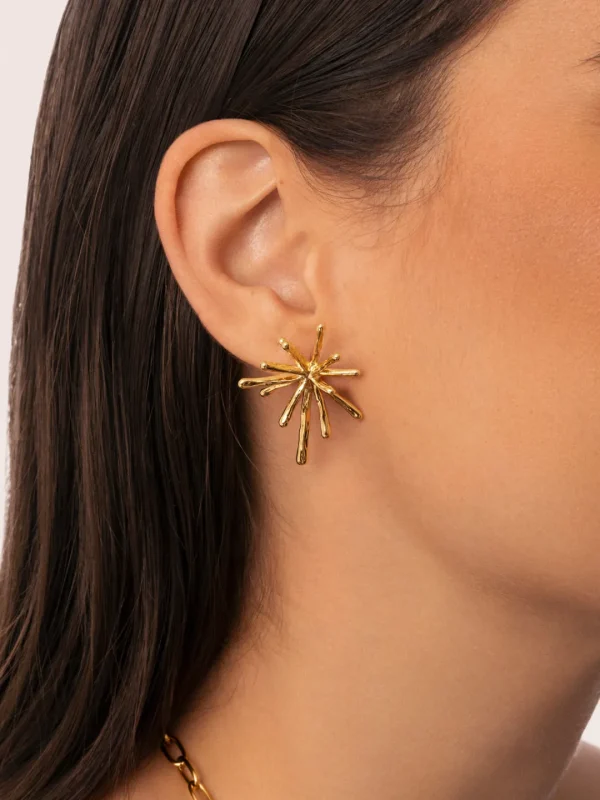 Fashion SINGULARU Pendientes Nova Acero Baño Oro