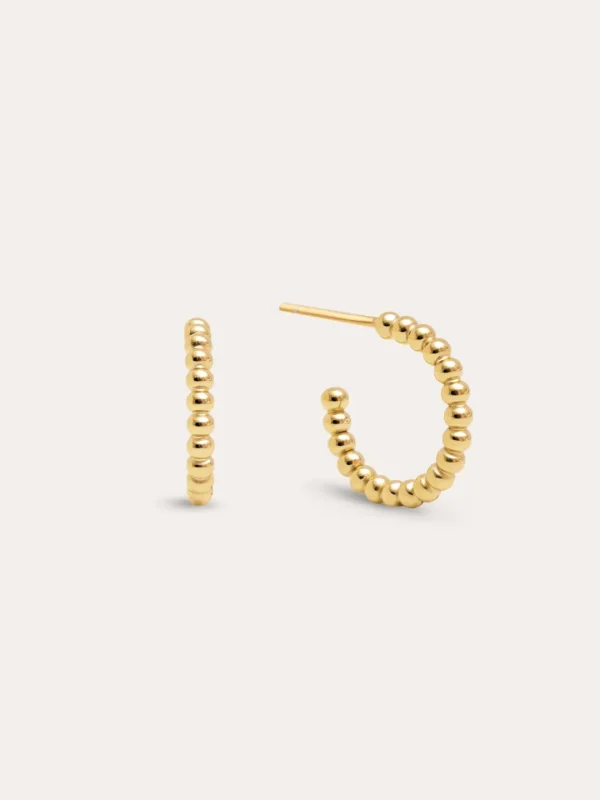 Best SINGULARU Pendientes Pebble Dots S Acero Baño Oro