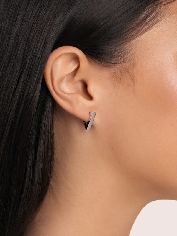 Fashion SINGULARU Pendientes Pirámide Acero