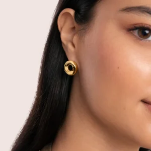 New SINGULARU Pendientes Órbita Acero Baño Oro