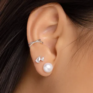 Outlet SINGULARU Pendientes Single Pearl Plata