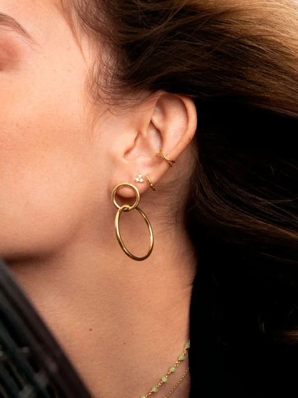 Discount SINGULARU Pendientes Sister Baño Oro