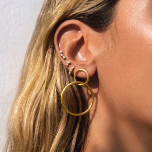Discount SINGULARU Pendientes Sister Baño Oro