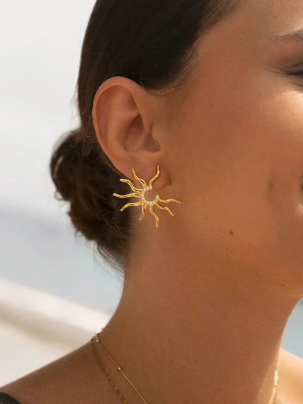 Outlet SINGULARU Pendientes Sole Mio Baño Oro