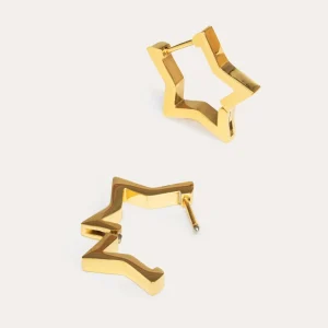 Hot SINGULARU Pendientes Superstar Acero Baño Oro