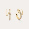 Best SINGULARU Pendientes Swirl Acero Baño Oro